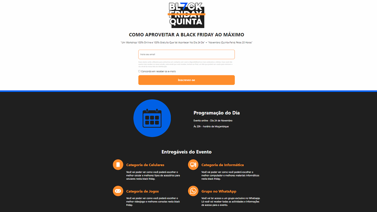 Landing page para captura de leads